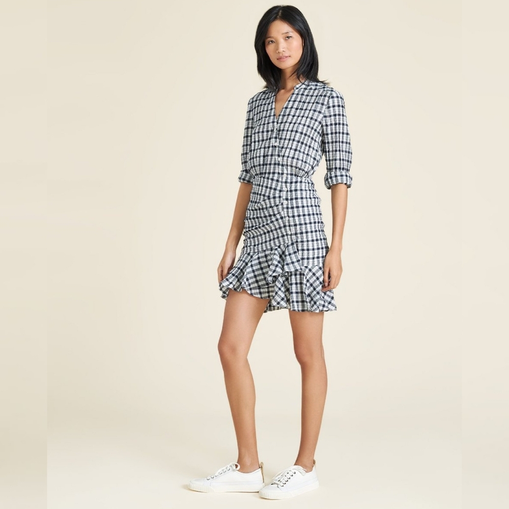 VERONICA BEARD Sherry Checked Shirt Dress